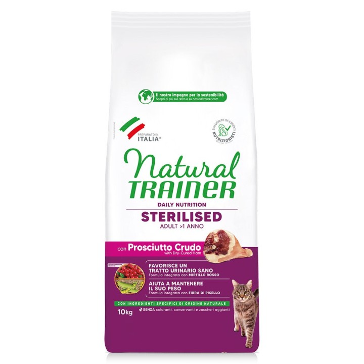 1 kg gratis! 10 kg Natural Trainer Sterilised  - Rohschinken