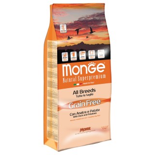 Monge Superpremium Grain Free All Breeds Ente & Kartoffel - 12 kg