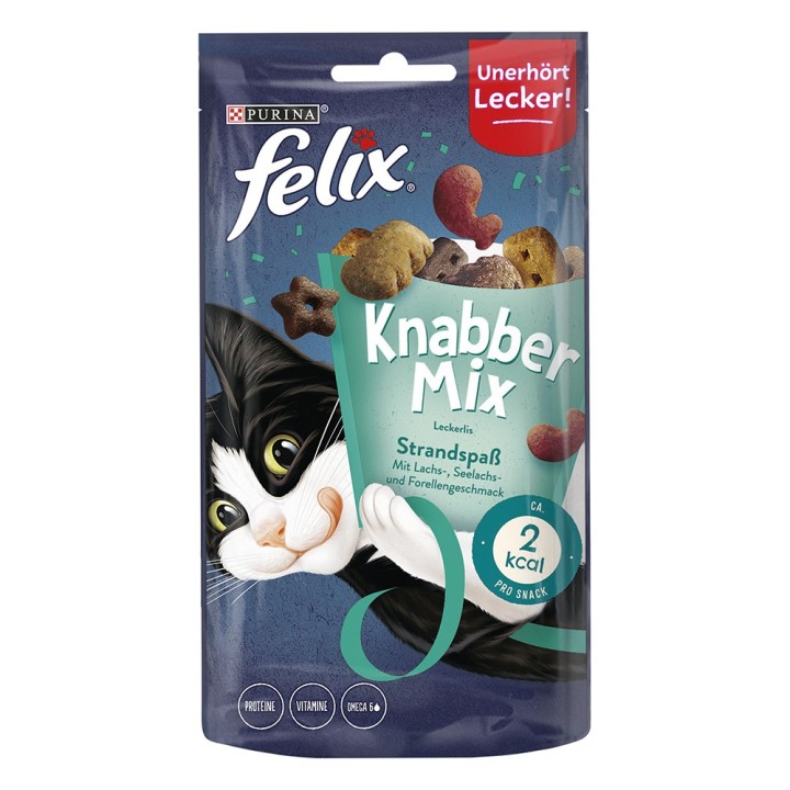 4 + 1 gratis! 5 x Felix Katzensnacks - KnabberMix: Strandspaß (5 x 60 g)