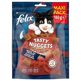 4 + 1 gratis! 5 x Felix Katzensnacks - Tasty Nuggets: Rind und Lamm (5 x 180 g)