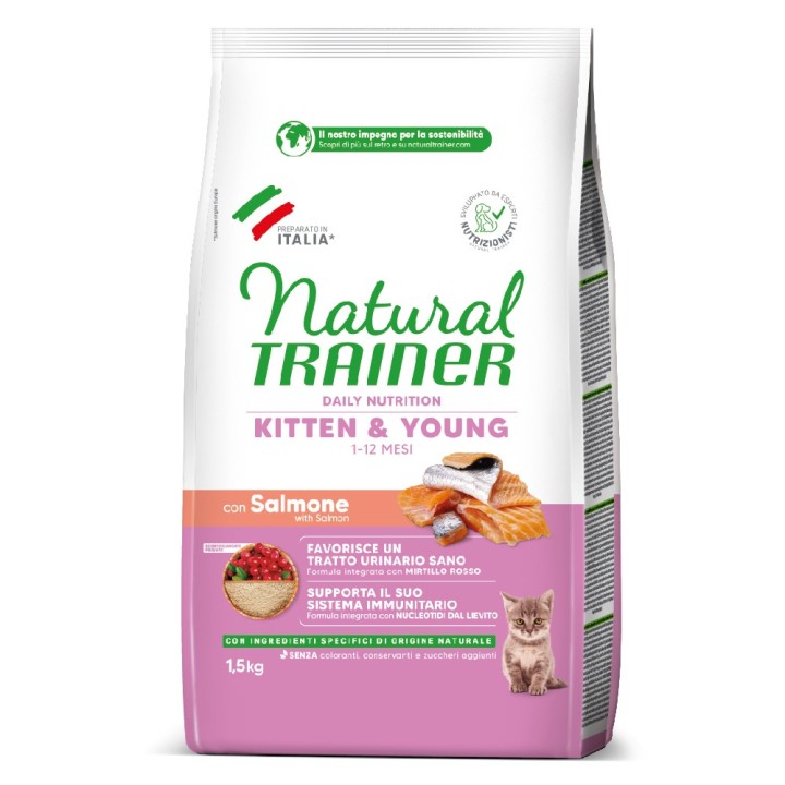 600 g gratis! 2 x 1,5 kg Natural Trainer - Kitten mit Lachs