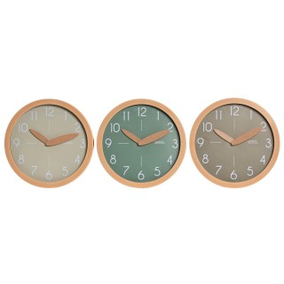 Wanduhr Home ESPRIT Braun grün Grau polystyrol 30 x 4 x 30 cm (3 Stück)
