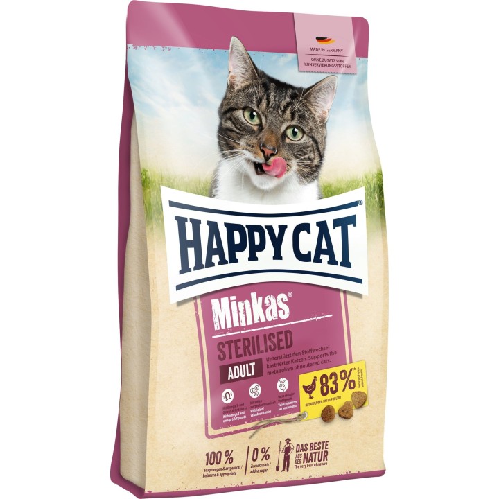 Happy Cat Trockenfutter Minkas Sterilised Geflügel - 1,5 kg