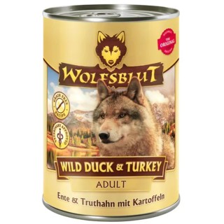 WOLFSBLUT Hundenassfutter Wild Duck & Turkey Truthahn & Ente - 395 g