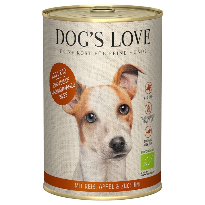 Dog´s Love Bio 6 x 400 g - Bio-Rind
