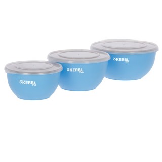 Kerbl Pet Edelstahlnapf-Set mit Deckel, blau - 550 ml / 900 ml / 1200 ml