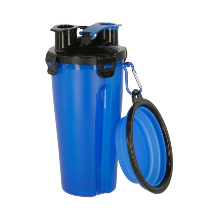 Kerbl Pet Futter- & Wasserbehälter mit Reisenapf - 2 x 350 ml + 250 ml Reisenapf