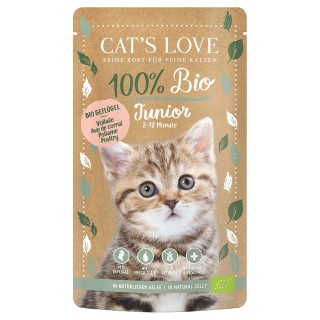 Cat's Love Bio 6 x 100 g - Junior Bio-Geflügel