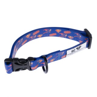 DC Superman Halsband, blau - Größe S: 25 - 36 cm Halsumfang, 20 mm breit