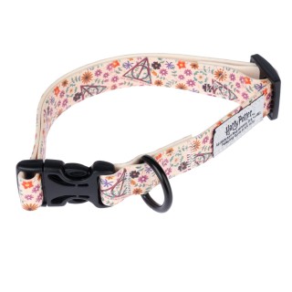 Harry Potter Halsband Heiligtümer des Todes, beige - Größe S: 25 - 36 cm Halsumfang, 20 mm breit