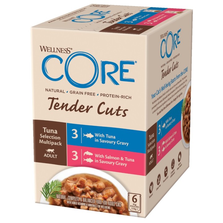 Wellness Core Tender Cuts 6 x 85 g - Thunfisch-Auswahl