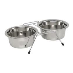 Verstellbare Futternapfhalterungen 2 Näpfe inbegriffen Nobby Pet Double Diner