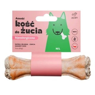 AZANKI Hirschlederknochen für Hunde M/L 17cm