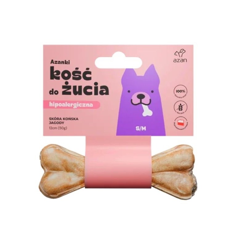AZANKI Pferdelederknochen für Hunde S/M 12cm