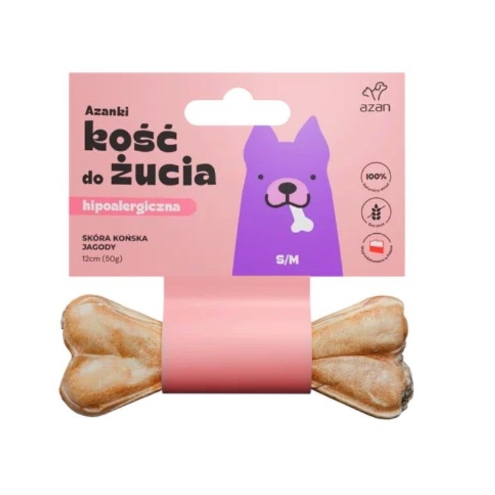 AZANKI Pferdelederknochen für Hunde S/M 12cm