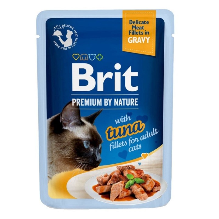 BRIT Premium Cat Fillets in Gravy Thunfisch-Nassfutter in Sauce für Katzen 24x85g