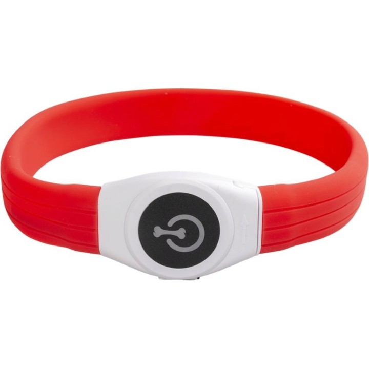 Duvoplus Extrabreites Leuchthalsband Flash Maxi USB rot - M
