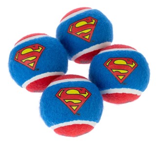 DC Superman Tennisball-Set - 4 Stück (je Ø 6,3 cm)