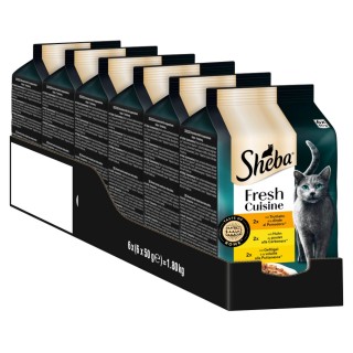6 x 50 g Sheba Nassfutter zum Sonderpreis! - Fresh Cuisine Taste of Rome mit Truthahn, Huhn & Geflügel in Sauce