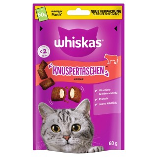 Whiskas Knuspertaschen - Sparpaket: Rind 6 x 60 g