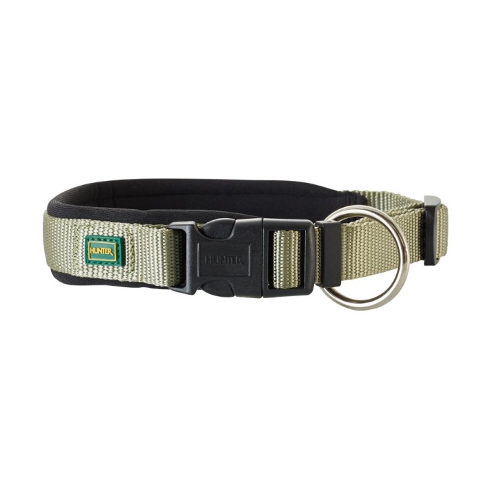 HUNTER Halsband Neopren Vario Plus, oliv/schwarz - Größe S: 30 - 35 cm Halsumfang, 15 mm breit