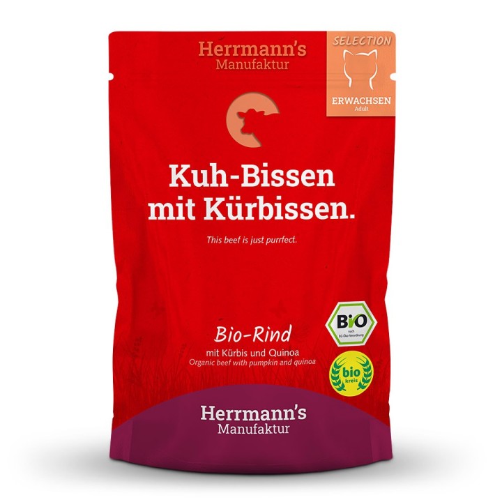 Herrmann's | Bio Rind mit Kürbis & Quinoa | Selection Adult | 12 x 100 g