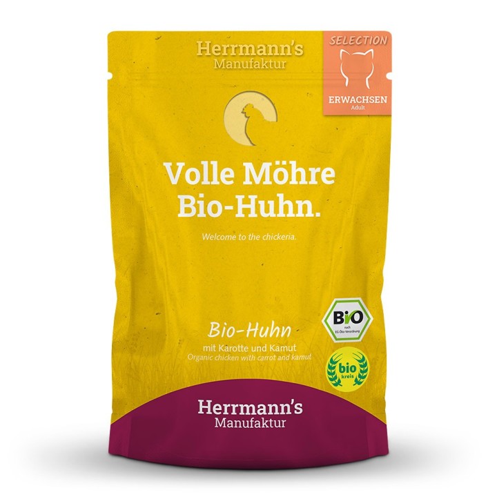 Herrmann's | Bio Huhn mit Karotte & Kamut | Selection Adult | 12 x 100 g
