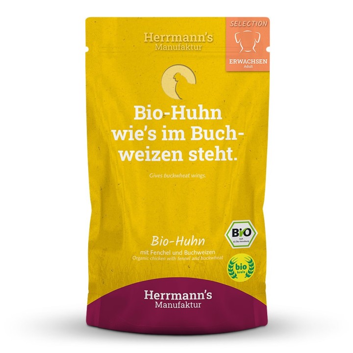 Herrmann's | Bio Huhn mit Fenchel & Buchweizen | Selection Adult | 14 x 150 g