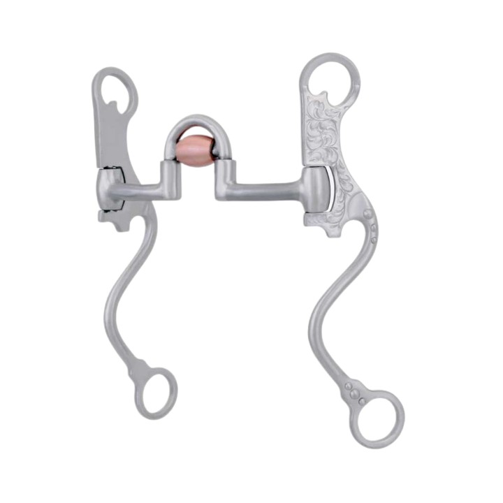 Western Snaffle Bit für Pferde mit S-Stange und Kupferrolle Metalab
