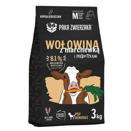 PAKA ZWIERZAKA Seventh Heaven Trockenfutter mit Rindfleisch und Karotten M 3kg