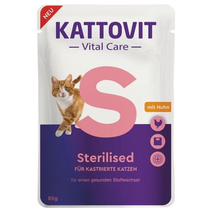 KATTOVIT Vital Care Sterilised mit Huhn 12x85 g