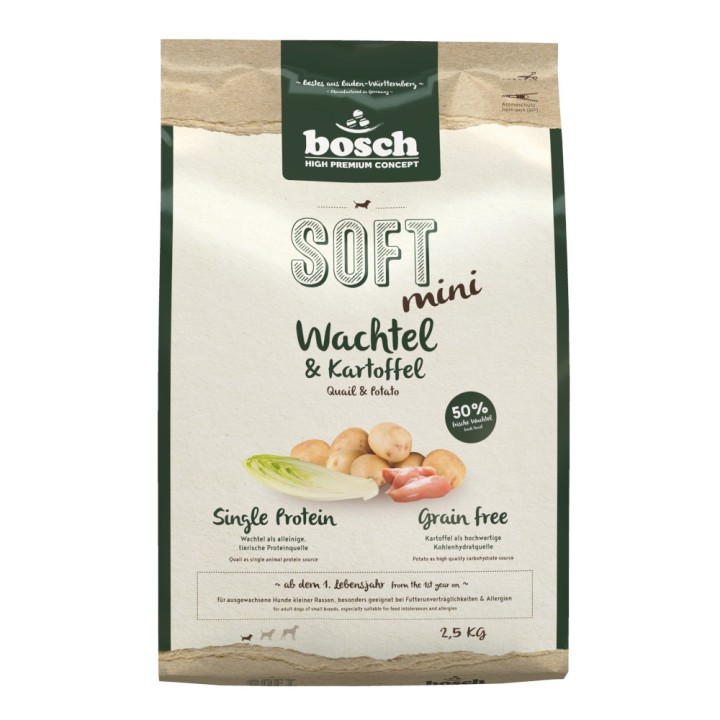 Bosch HPC Soft Mini Wachtel & Kartoffel - 2,5 kg