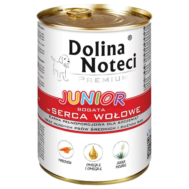 Sparpaket Dolina Noteci Premium Junior 48 x 400 g - Rinderherzen