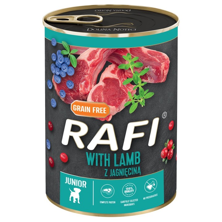 Rafi Junior Pastete 24 x 400 g - mit Lamm, Cranberry und Blaubeere