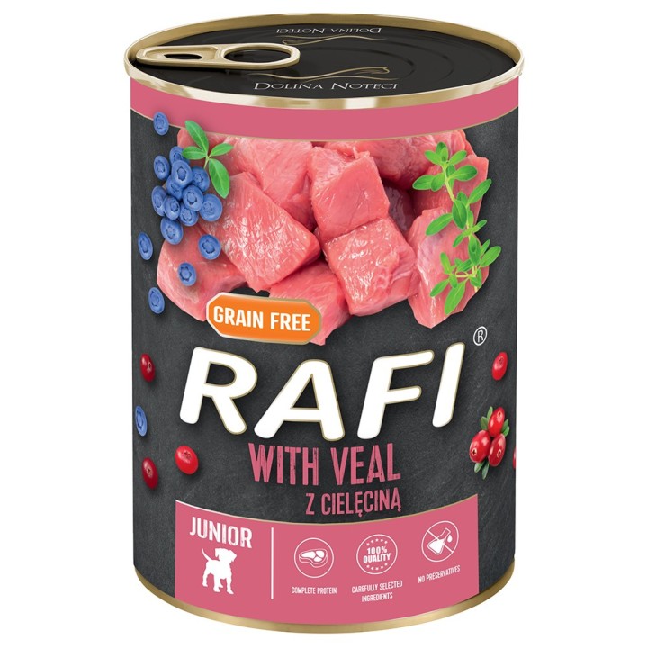 Rafi Junior Pastete 24 x 400 g - mit Kalbfleisch, Cranberry und Blaubeere