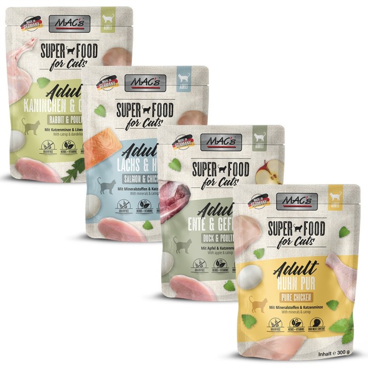 Sparpaket MAC´s Cat Pouch 24 x 300 g - Mixpaket (4 Sorten)