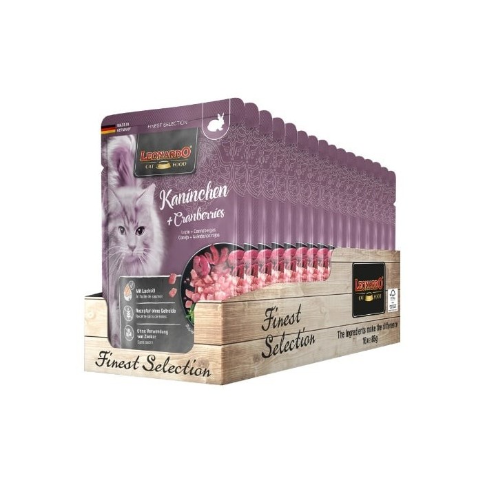 16x85 g LEONARDO Finest Selection Kaninchen + Cranberries