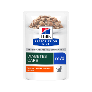Hill's Prescription Diet m/d Diabetes Care – Frischebeutel - Huhn - 12 x 85