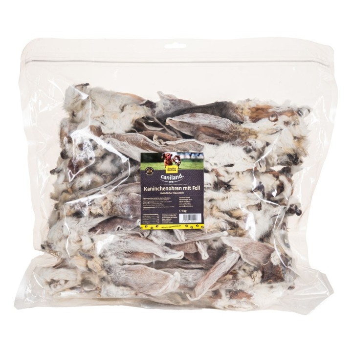 Caniland Kaninchenohren mit Fell - 1 kg