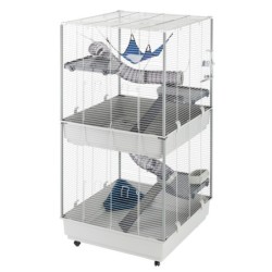 Ferplast Kleintierkäfig Furet Tower - grau: L 80 x B 75 x H 161 cm