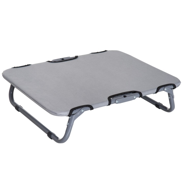 PawHut Hundeliege Outdoor  Faltbares Hundebett, Katzenbett, Schlafplatz, Grau, 59x46x15cm  Aosom