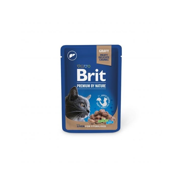 BRIT PREMIUM Pouch Liver Sterilized 24x100g mit Leber für sterilisierte Katzen
