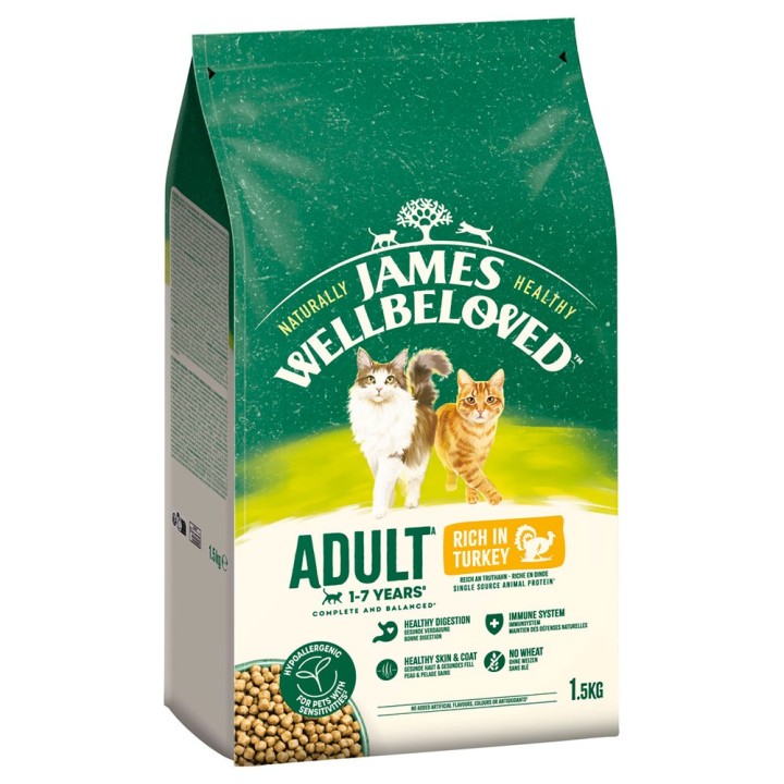 James Wellbeloved Adult Cat Hypoallergenic Truthahn & Reis - 1,5 kg