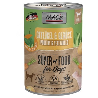 MAC's Nassfutter für Hunde 6 x 400 g - Geflügel & Gemüse