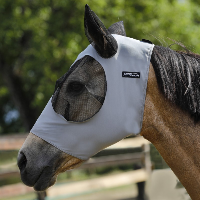 Fliegenhaube für Pferde aus dehnbarem Lycra Pro-Tech
