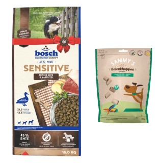 15 kg bosch Trockenfutter + 350 g Sammy's Gelenkhappen gratis! - Sensitive Ente & Kartoffel