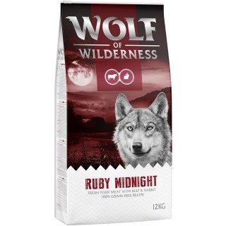 2 x 12 kg Wolf of Wilderness Trockenfutter - getreidefrei - Ruby Midnight - Rind & Kaninchen