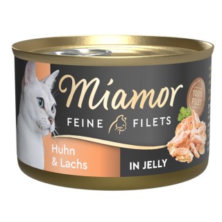 Sparpaket Miamor Feine Filets 24 x 100 g - Huhn & Lachs in Jelly