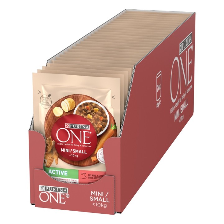 Purina ONE Mini Active Rind & Karotten - 26 x 85 g