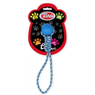 PET NOVA DOG LIFE STYLE Kauspielzeug Knochen + Seil Minze Aroma 40cm Blau